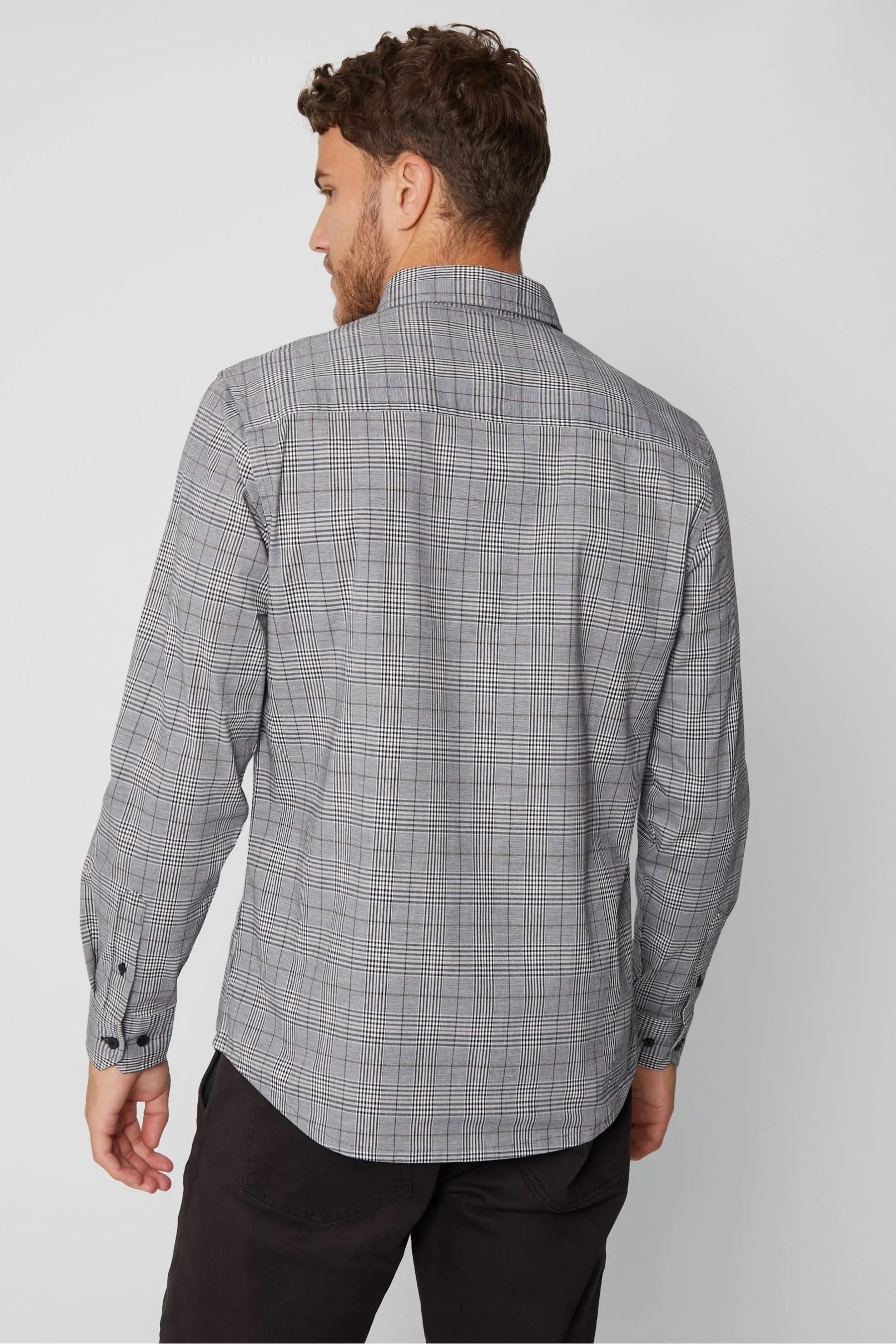 Threadbare - Camicia elasticizzata in Manica lunga A quadri cotone