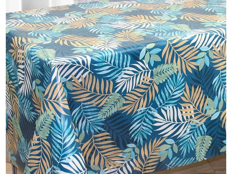 Tovaglia cerata goffrata blu petrolio 140x200 cm