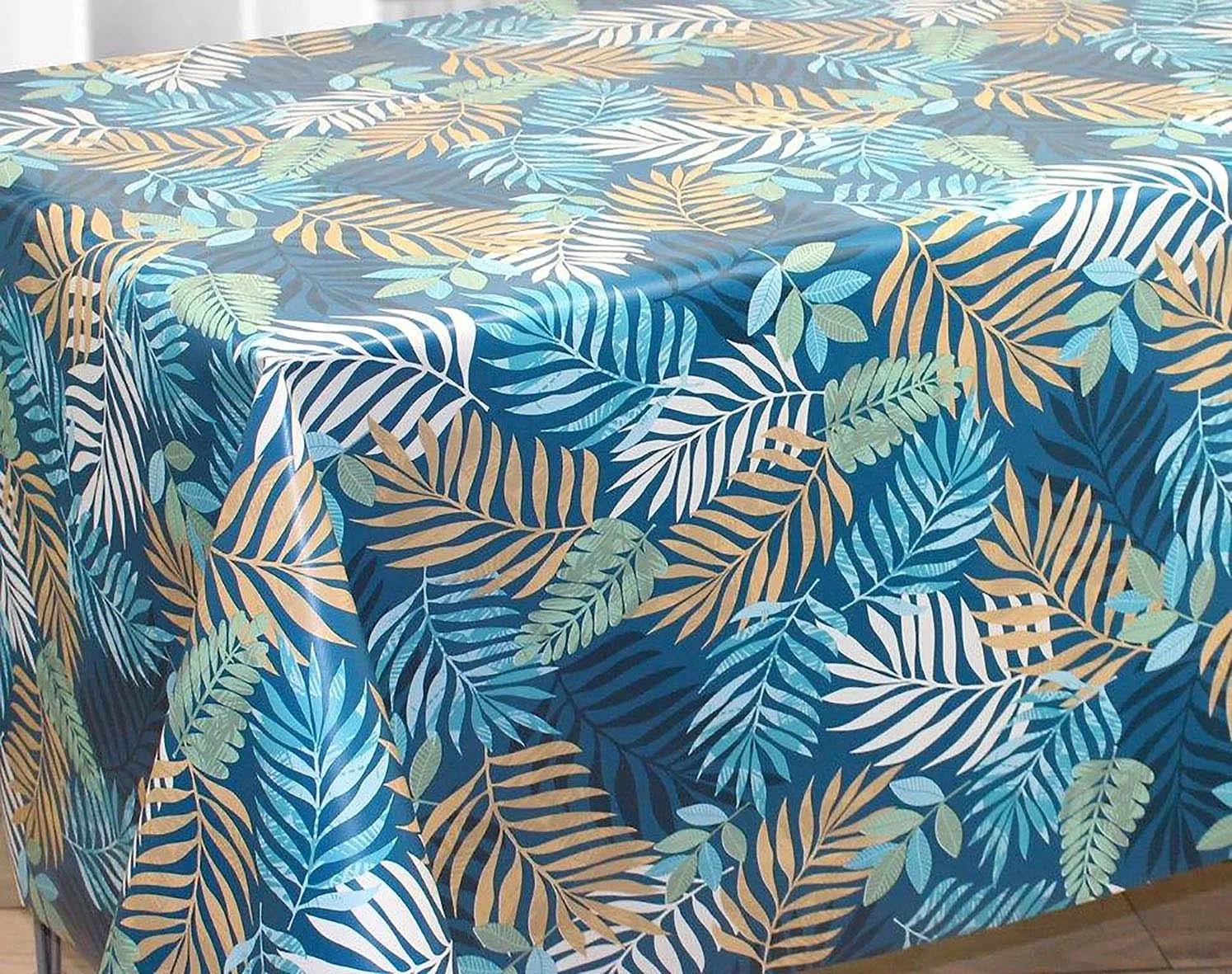 Tovaglia cerata goffrata blu petrolio 140x200 cm