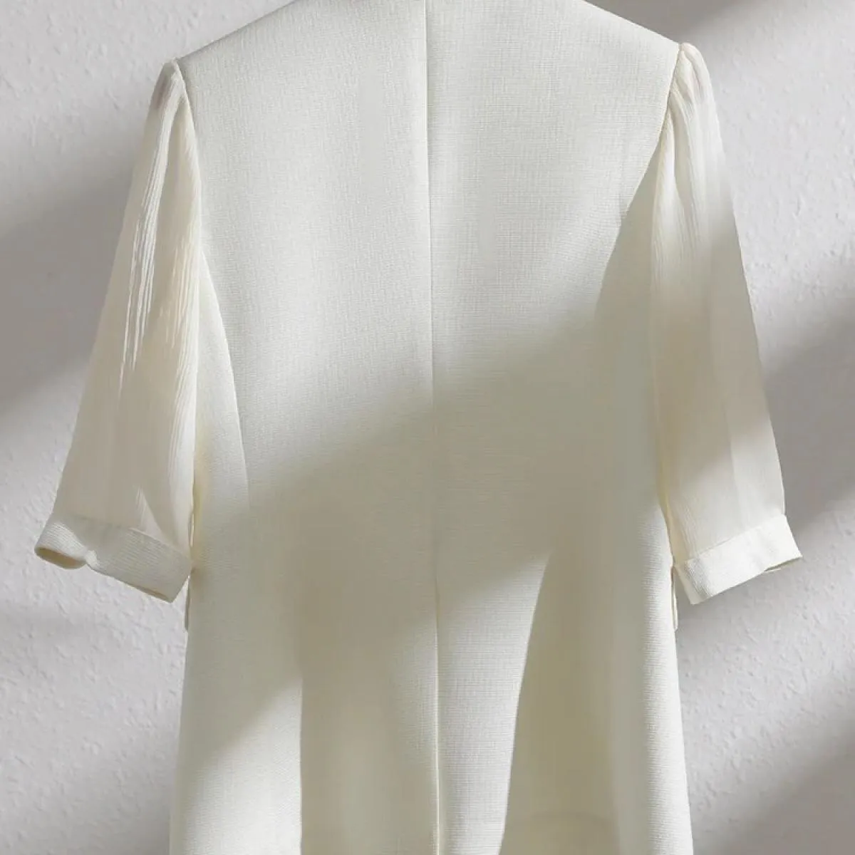 Women's Beige Green Pink Half-Sleeve Summer Spring Office Jacket for Women, Workwear Formal Jacket