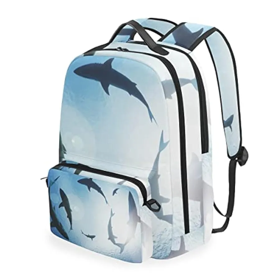 ZANHUGMI Shark School Daypack with Detachable Shoulder Bag 148228221