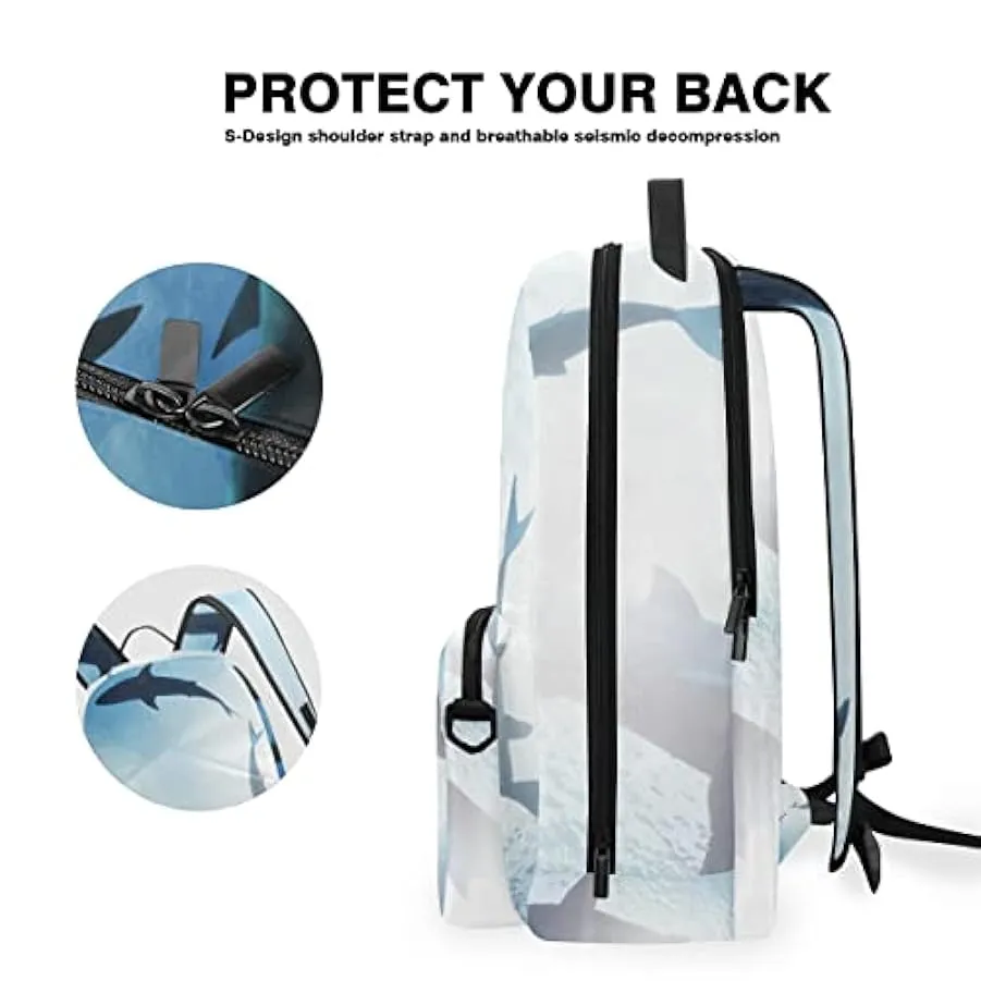 ZANHUGMI Shark School Daypack with Detachable Shoulder Bag 148228221